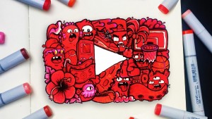 a doodle drawing of youtube's logo to share the best drawing youtube channels