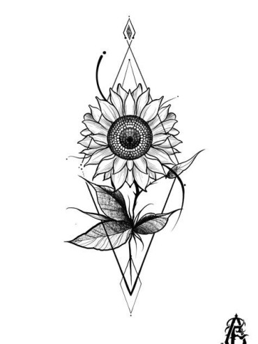 aesthetic drawing idea of a sunflower