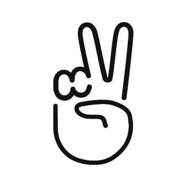 A cool peace hand sign drawing