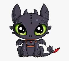 A very cute drawing of Toothless the black dragon from the movie How to train your dragon 