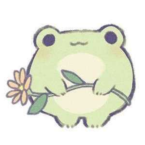 A cute drawing of a little frog holding a cute little flower drawing idea for beginners super easy