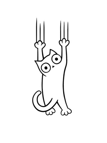 A funny drawing of a cat