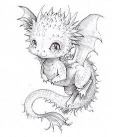 A cute little dragon floating