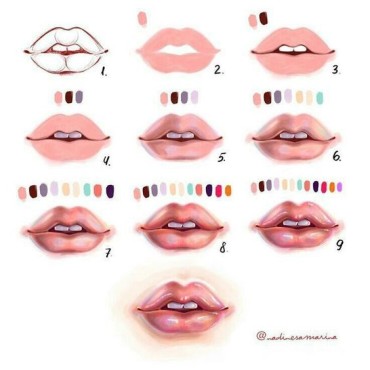 A digital tutorial on how to draw lips easily