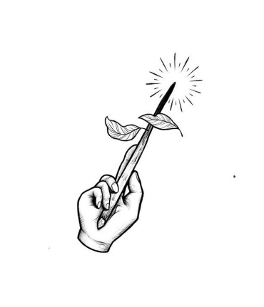 easy hand drawing holding a wand