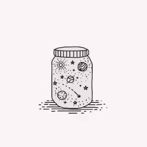 a jar with planets and stars