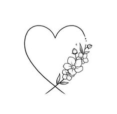 A small heart flower drawing for beginners