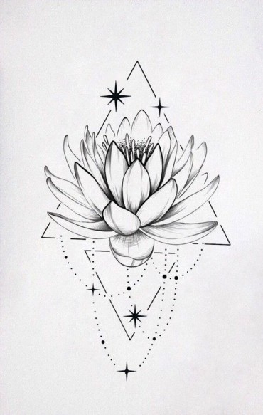 aesthetic drawing of a lotus flower
