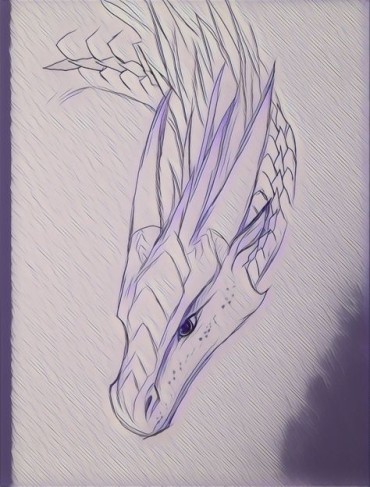 an easy dragon colored drawing