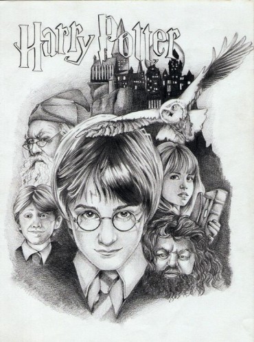 drawing of Harry Potter and the sorcerers stone