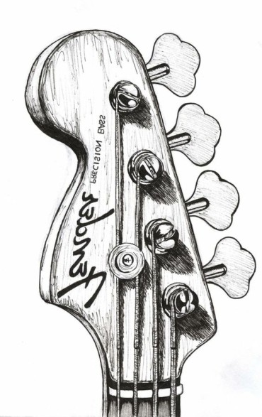 drawing of a part of a guitar