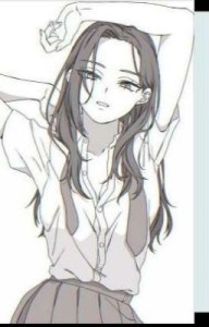 An anime girl posing