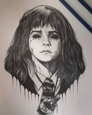 Scary drawing of Hermione Granger