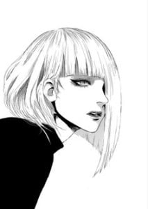 a cool manga girl with a unique and stylish hairstyle