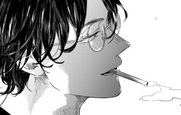 Cool anime guy smoking a cigarette