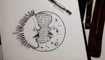creative moon and sun drawing