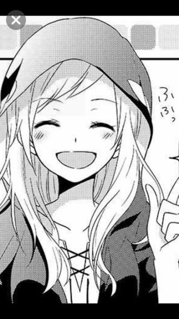 manga girl smiling widely