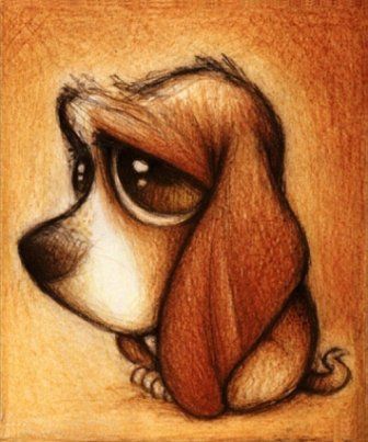 cute drawing of a sad dog