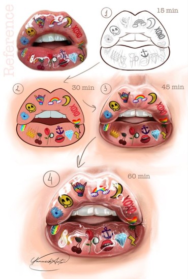 a cool digital drawing idea for artists when bored - a painting of a mouth