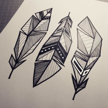cool feathers drawings