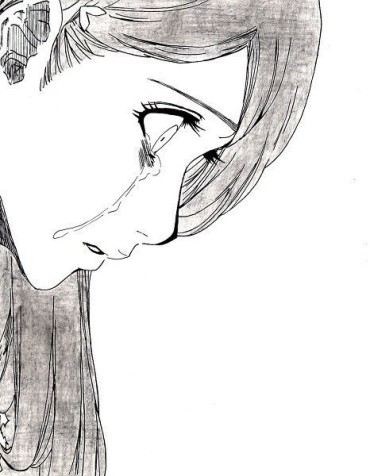 Drawing of a girl crying still in shock