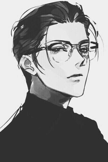 A charismatic anime character with glasses