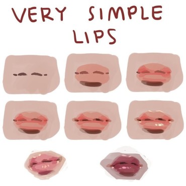 Practicing drawing simple lips digitally