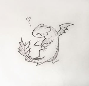 a cute how to draw your dragon sketch of Toothless