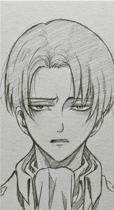 Drawing of a Levi Ackerman from Attack on titan