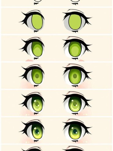 green manga eyes - a step by step drawing