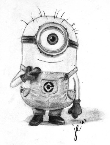 cute drawing of a minion from Despicable Me