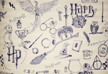 easy doodles of harry potter theme