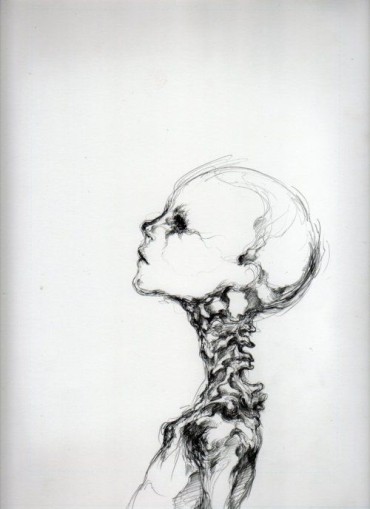a drawing of a child where we can see his skeleton