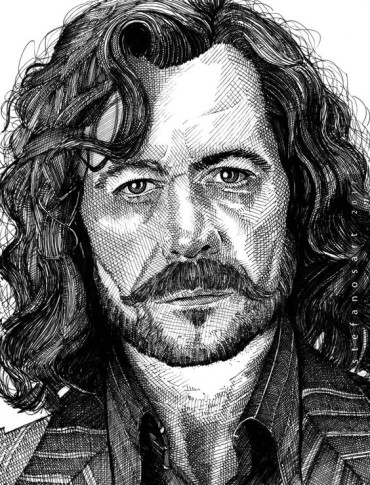 A drawing of Sirius Black from Harry Potter