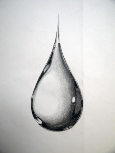 A drawing of a tear