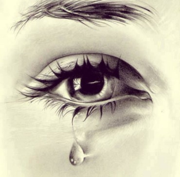 drawing of a sad eye
