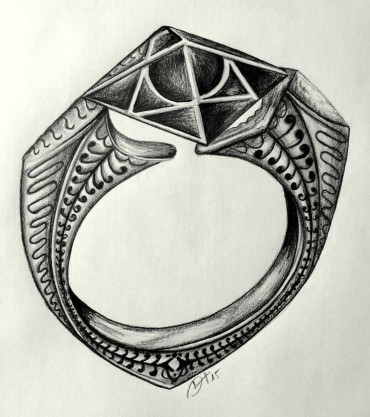 Voldemort's ring with the deathly hallow sign