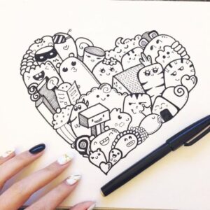 A heart-shaped doodle
