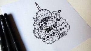 doodles of cupcake