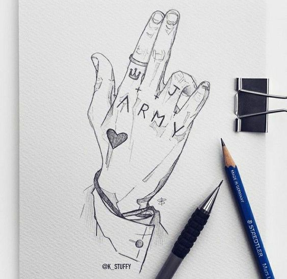drawing of Jungkook's hand - army
