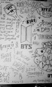 BTS doodle drawing ideas