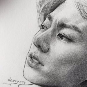 drawing of Jungkook's face