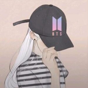 Girl BTS cap drawing