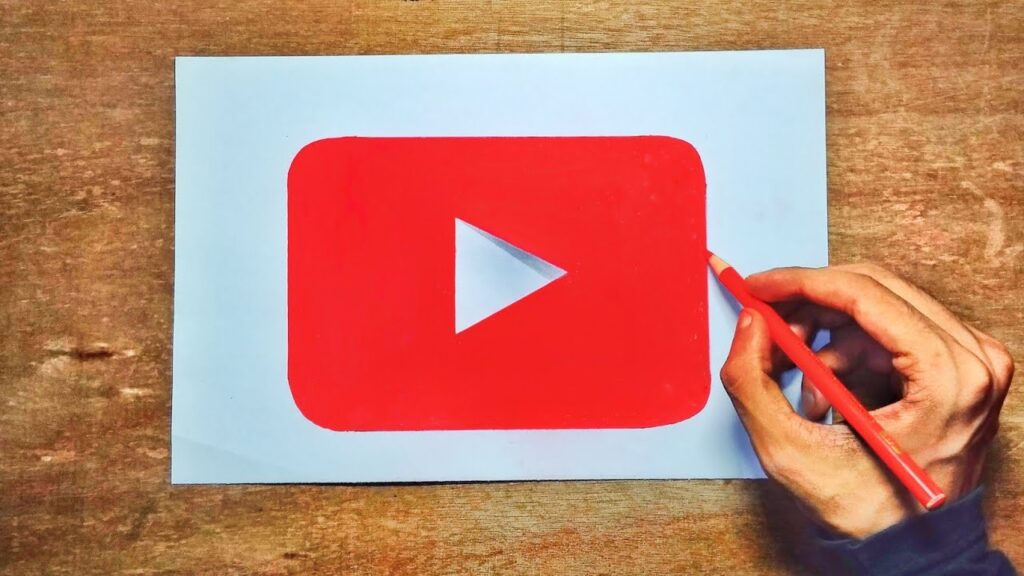 hand drawing the youtube logo