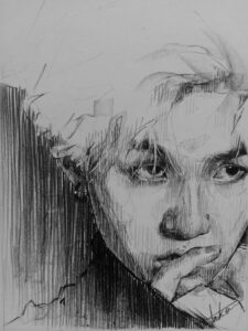 BTS drawing of Agust D 