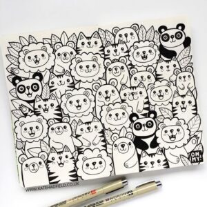 Cute doodles of animals for kids