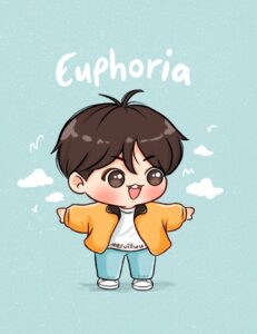 A cute euphoria drawing of JK - A chibi drawing of Jungkook for beginners 