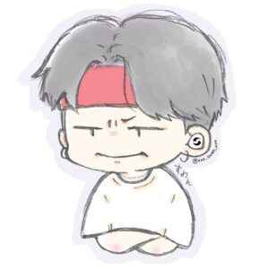 cute funny BTS cartoon drawing of Suga