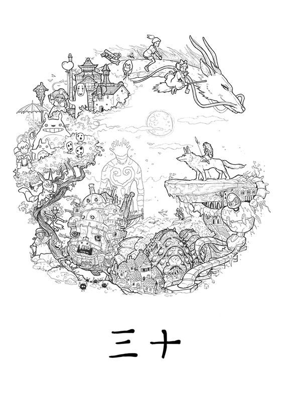 doodles based on studio Ghibli 