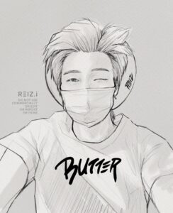 drawing of Namjoon - butter bts drawing